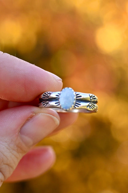 Australian Opal Gemstone Ring - Size 8.5