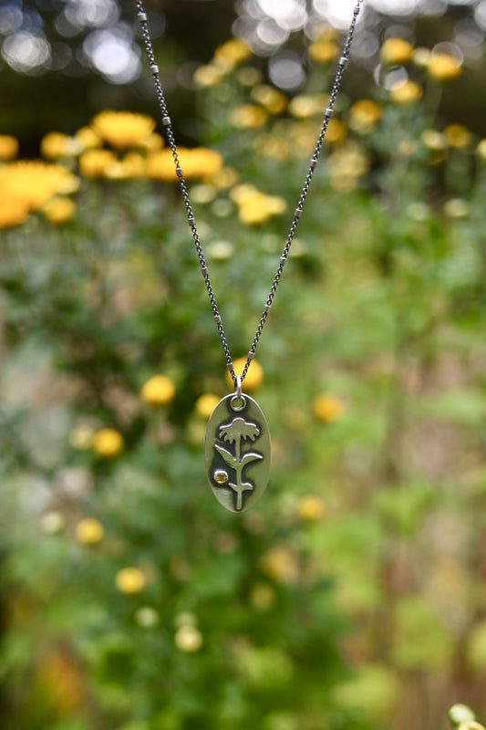 Daisy + Citrine Necklace - 18 inches