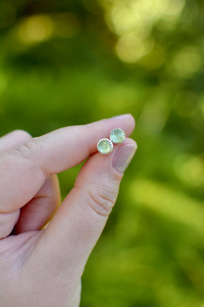 Green Kyanite Stud Earrings