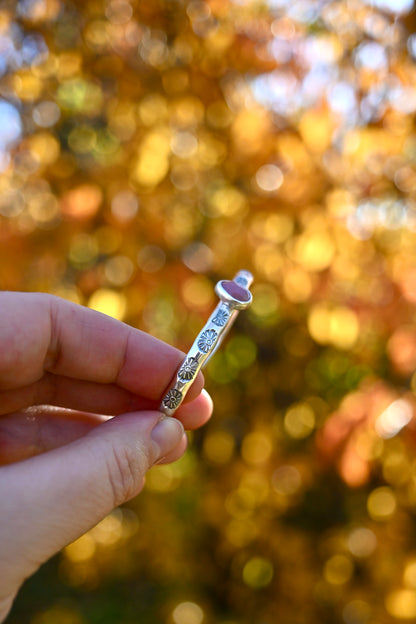 Guava Quartz Gemstone Stacking Cuff Bracelet