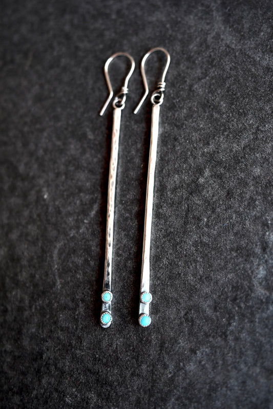 Campitos Turquoise Matchstick Drop Earrings - No.2