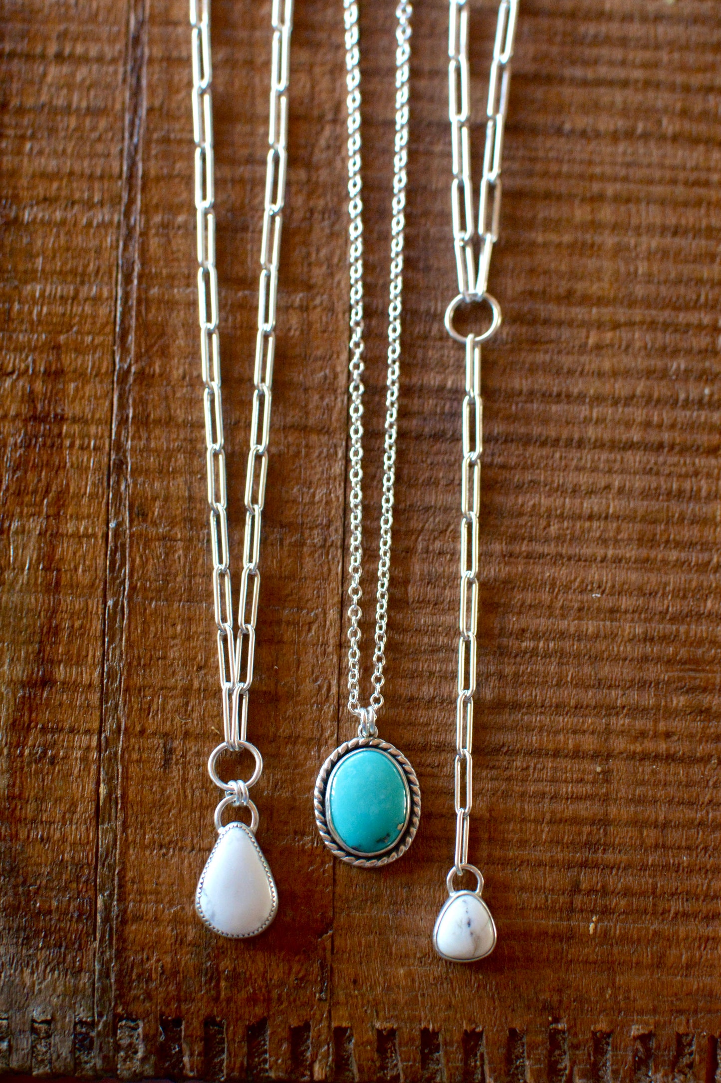 White Buffalo Lariat Paperclip Chain Necklace - No. 1