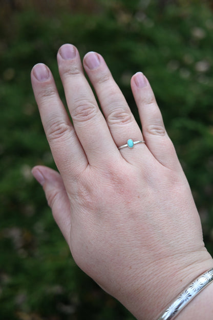Dainty Oval Turquoise Ring - Various Sizes