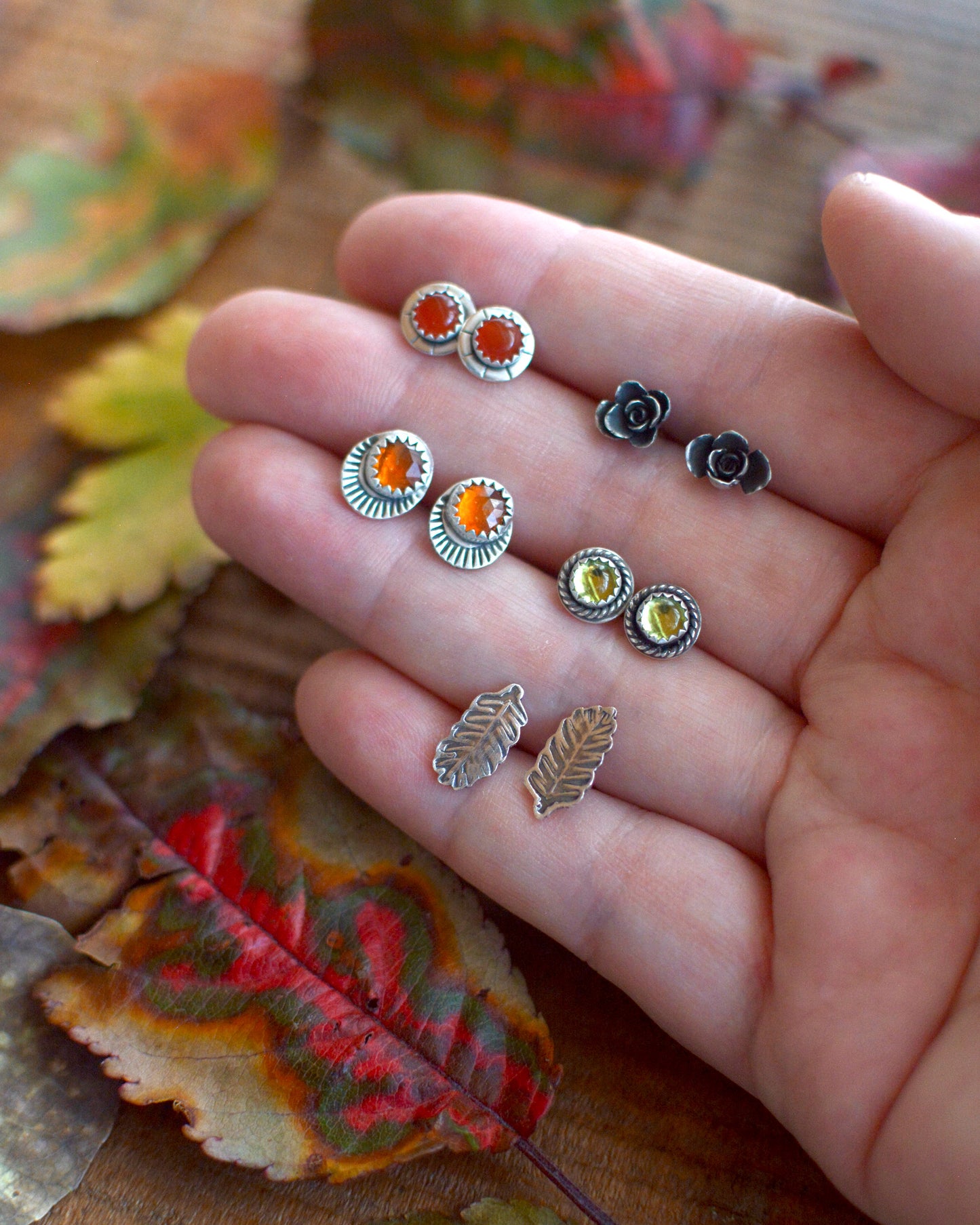 Carnelian Stud Earrings