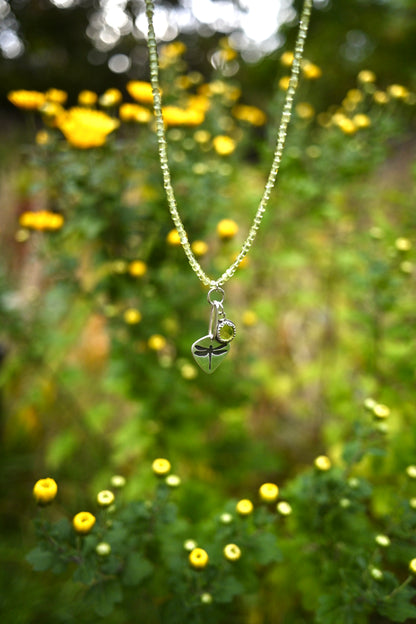 Dragonfly + Peridot Necklace - 20 inches