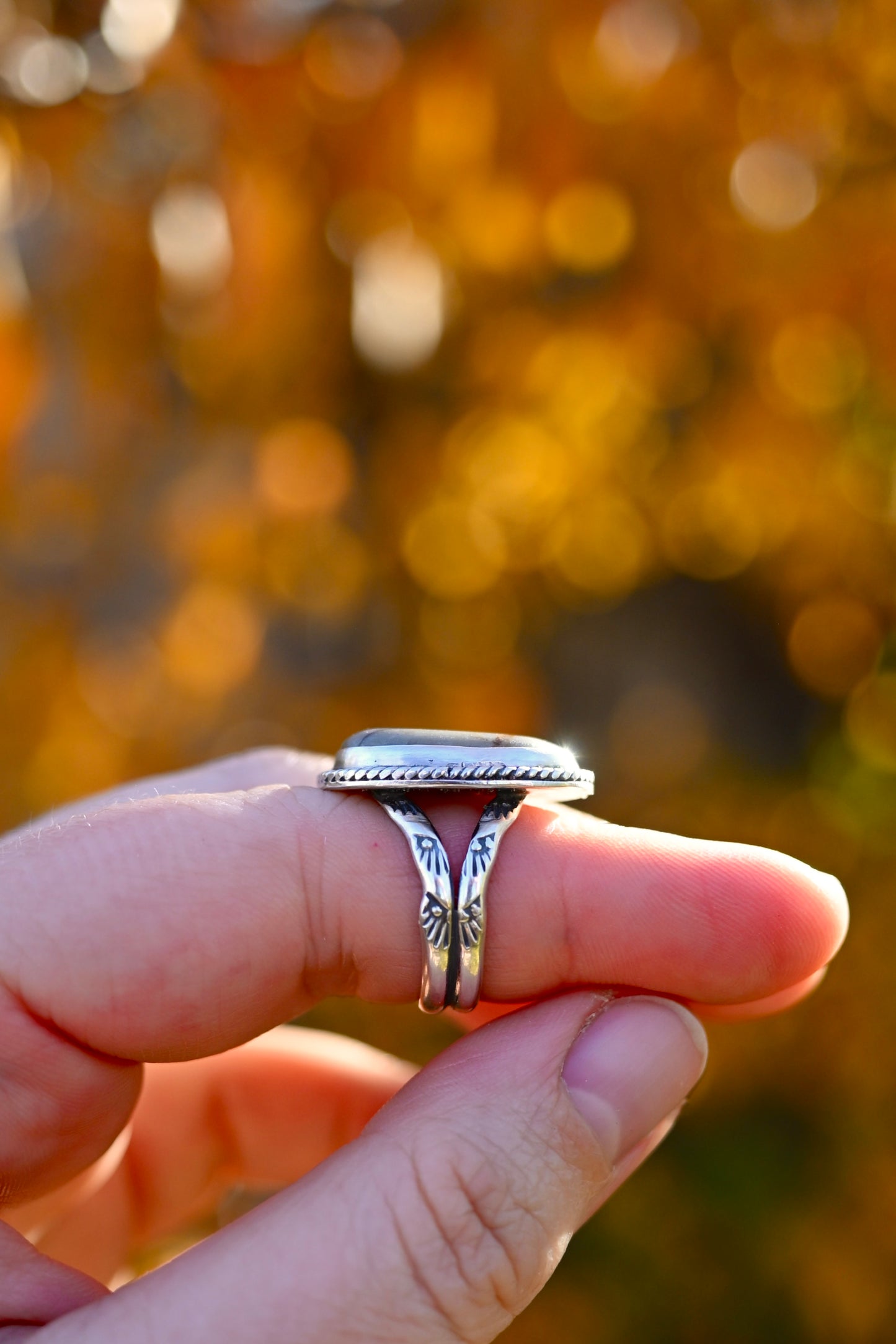 Royston Ribbon Turquoise Statement Ring - Size 7.25