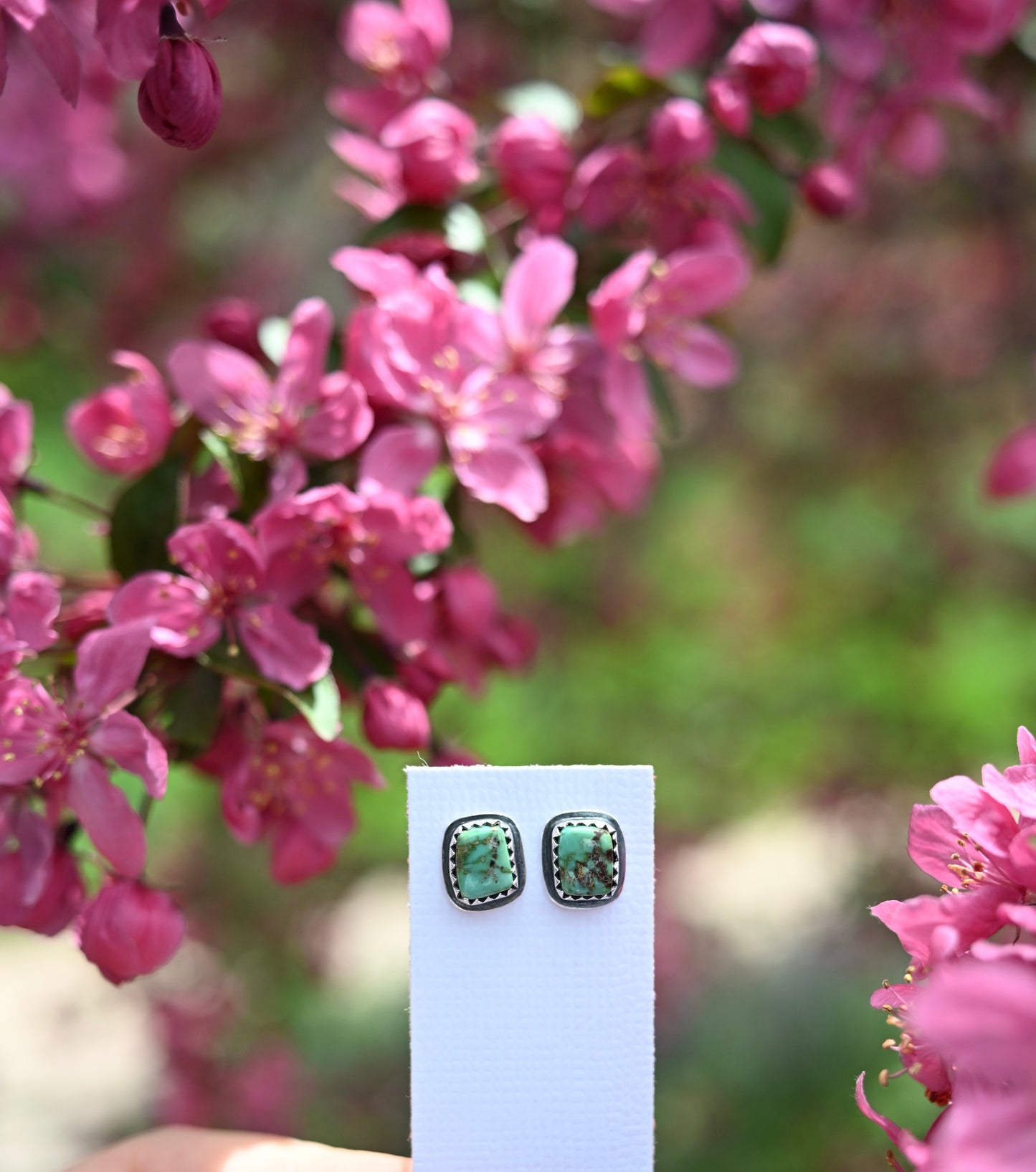 Carico Lake Turquoise Square Stud Earrings