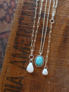 White Buffalo Lariat Paperclip Chain Necklace - No. 1