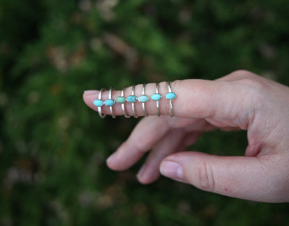 Dainty Oval Turquoise Ring - Various Sizes
