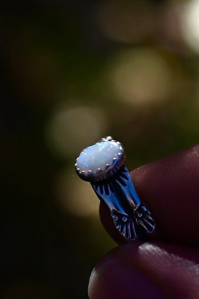 Australian Opal Gemstone Ring - Size 8.5