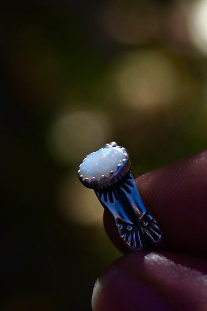 Australian Opal Gemstone Ring - Size 8.5