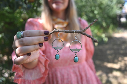 Colorado Trout + Turquoise Hoop Earrings
