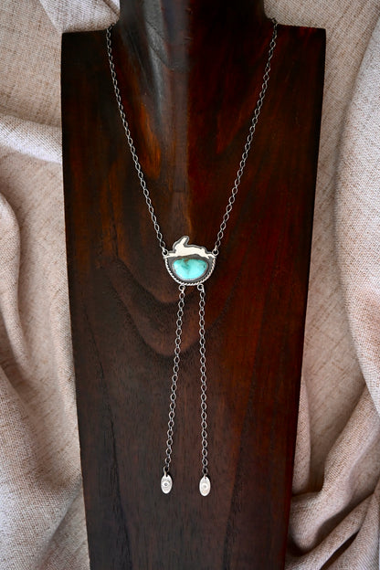 Rabbit + Turquoise Bolo Necklace
