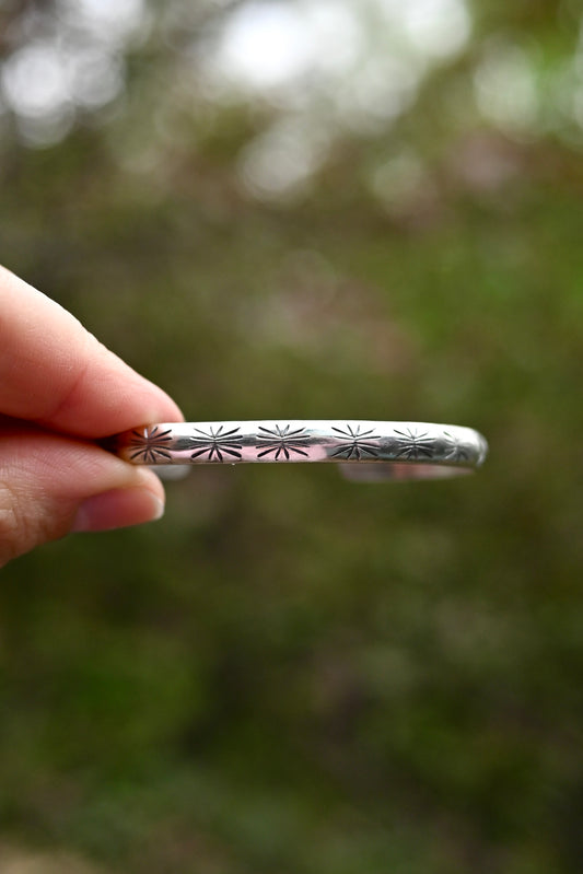 Sterling Silver Stamped Stacking Cuff Bracelet