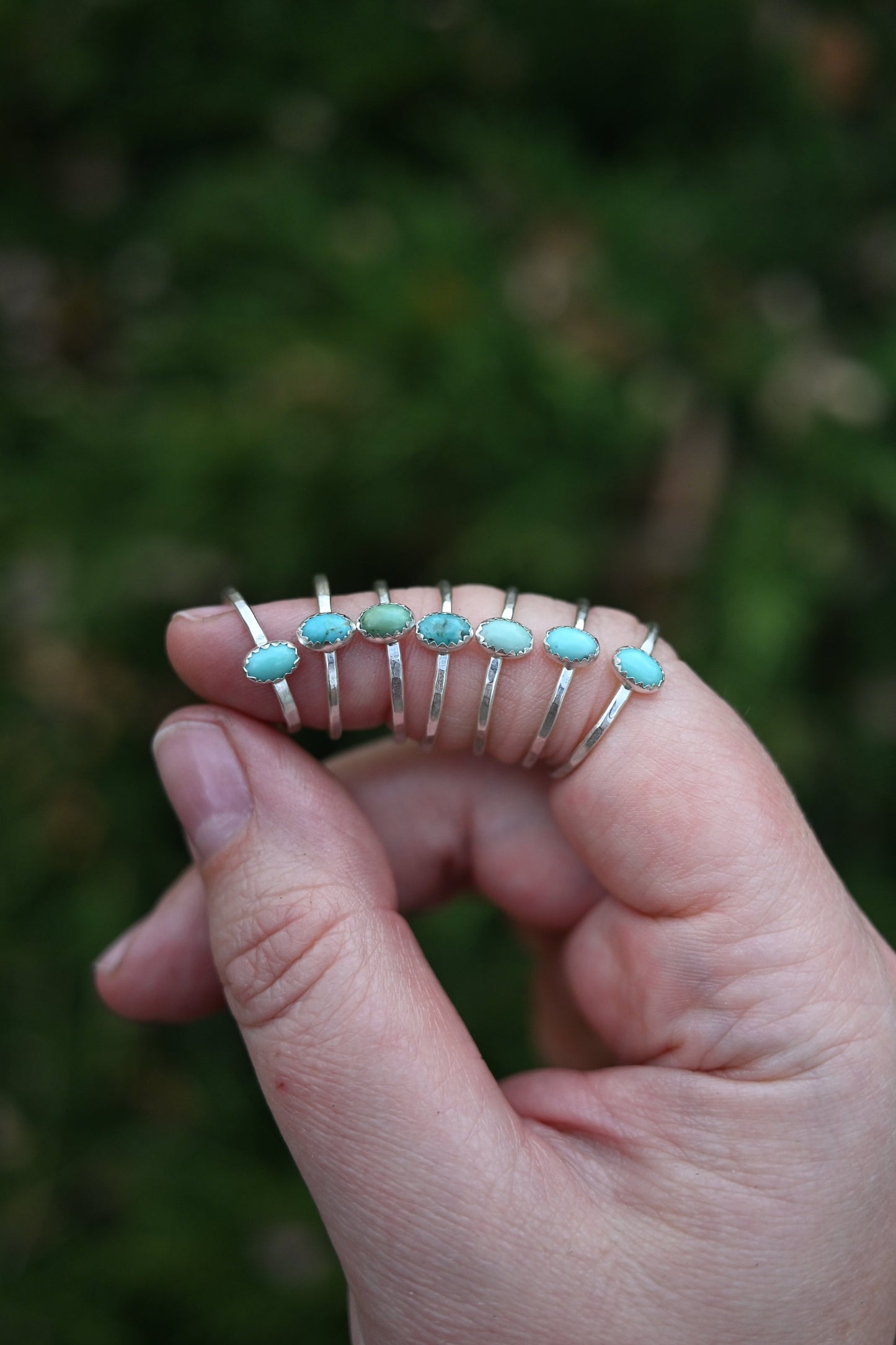 Dainty Oval Turquoise Ring - Various Sizes