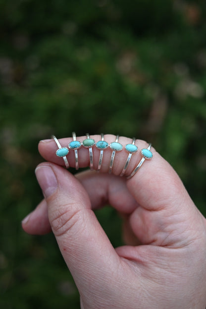 Dainty Oval Turquoise Ring - Various Sizes