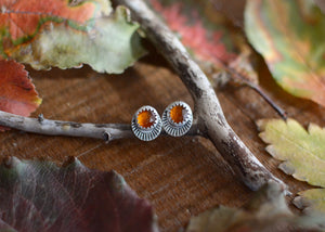 Autumn Orange Kyanite Stud Earrings
