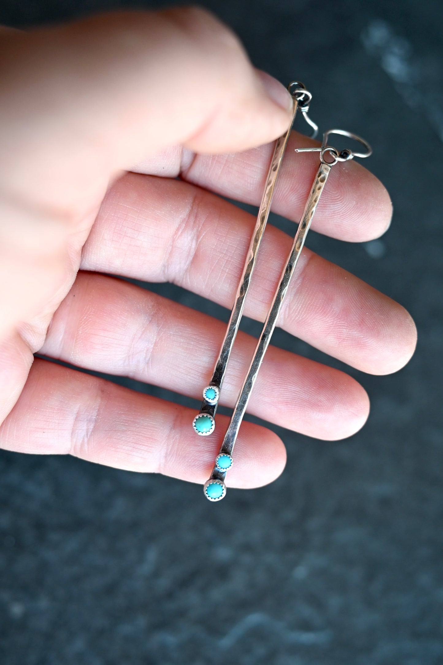 Campitos Turquoise Matchstick Drop Earrings - No.1