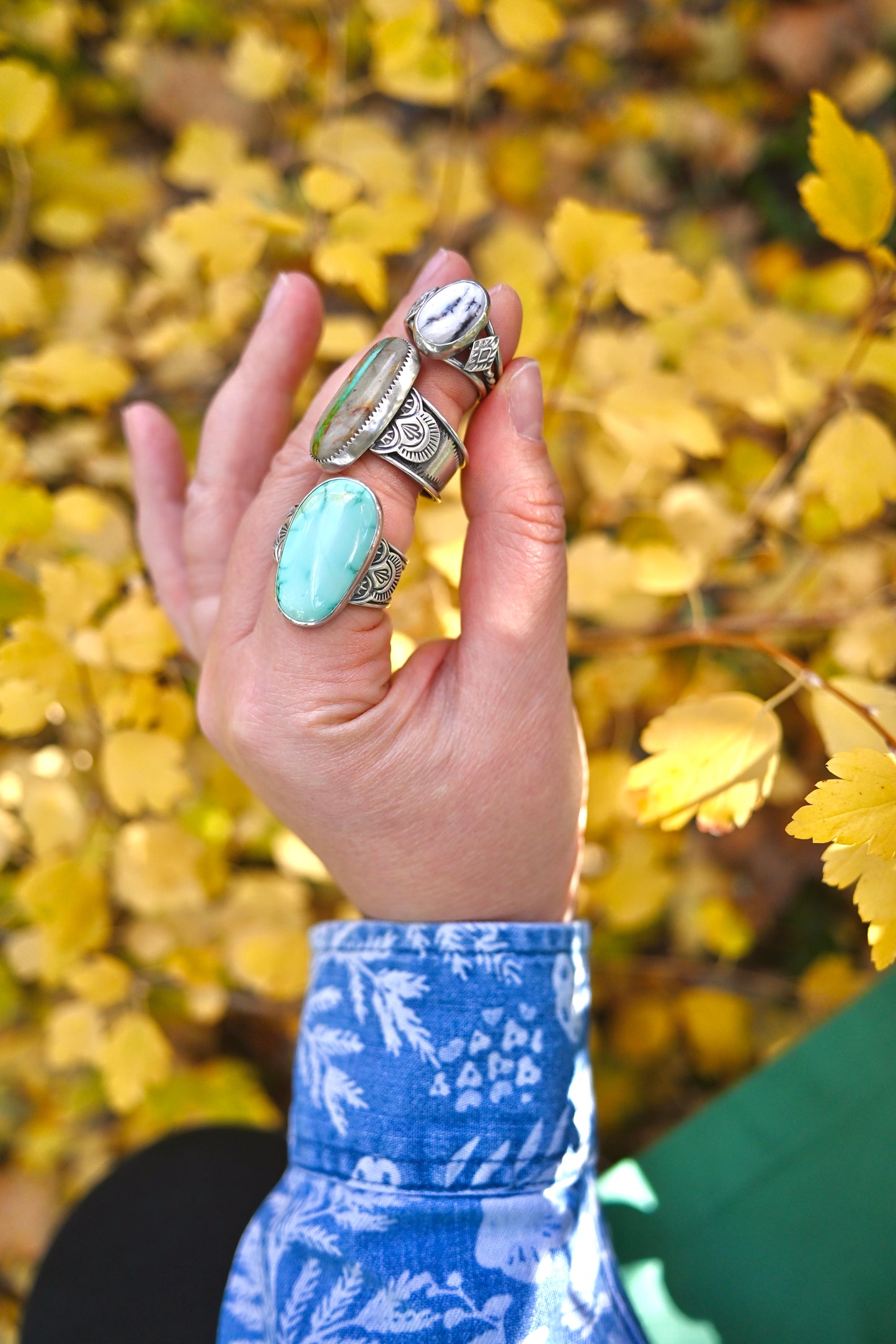 Royston Ribbon Turquoise Statement Ring - Size 9.5