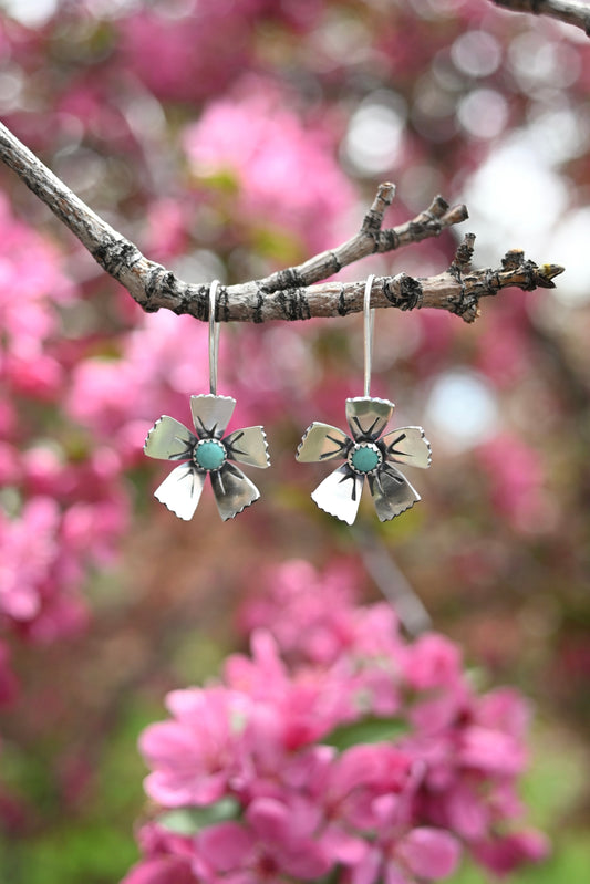 Campitos Turquoise Petal Drop Earrings