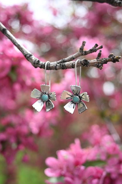 Campitos Turquoise Petal Drop Earrings