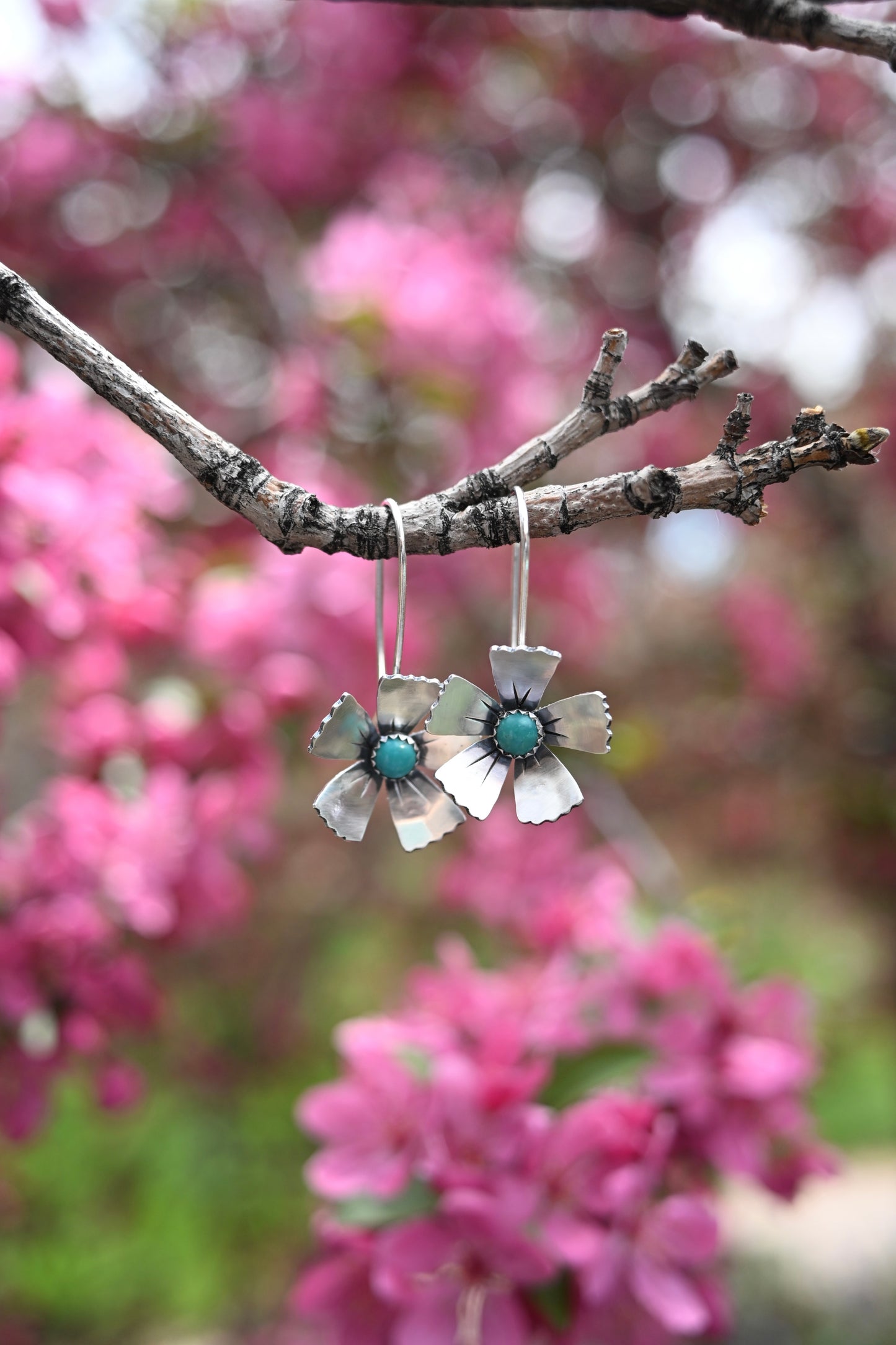 Carico Lake Turquoise Petal Drop Earrings