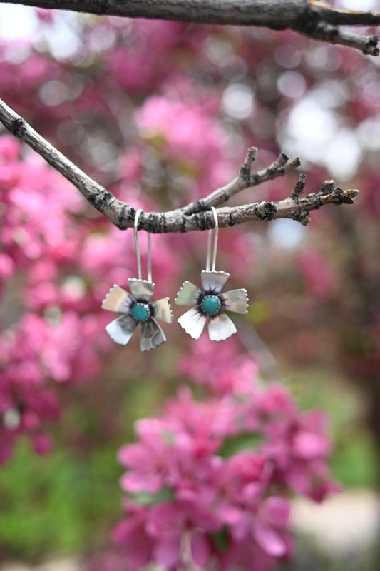 Carico Lake Turquoise Petal Drop Earrings