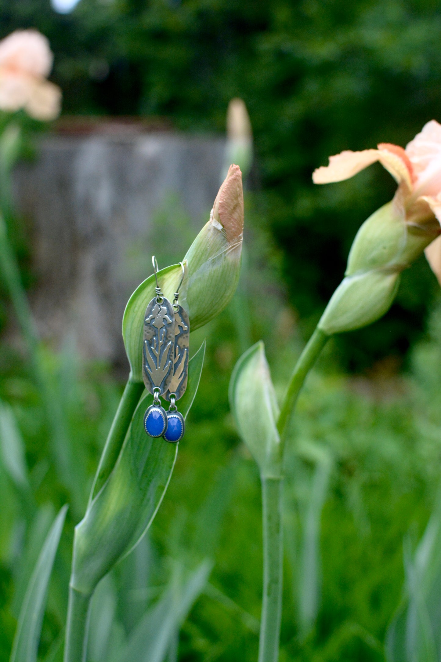 Iris + Blue Chalcedony Earrings