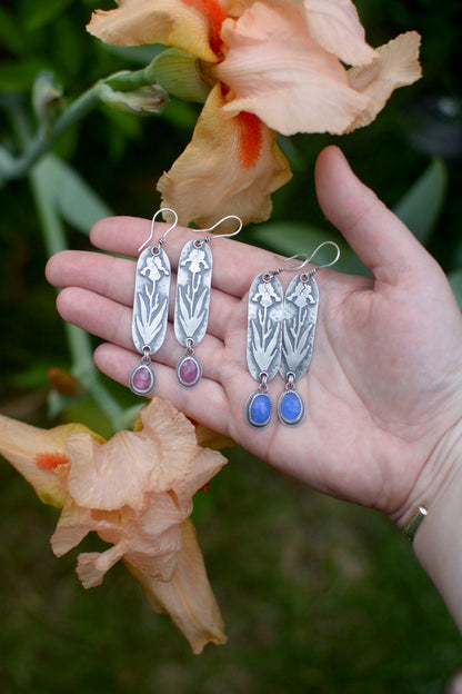 Iris + Blue Chalcedony Earrings