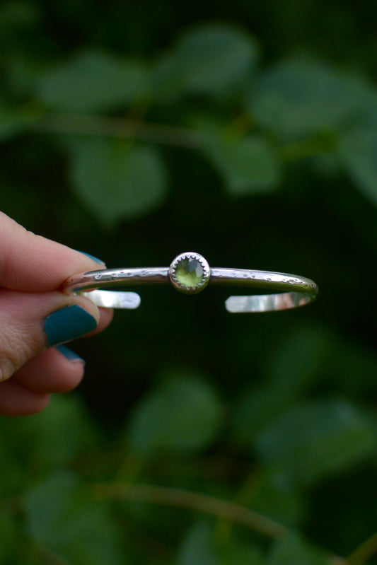 Peridot Gemstone Stacking Cuff Bracelet