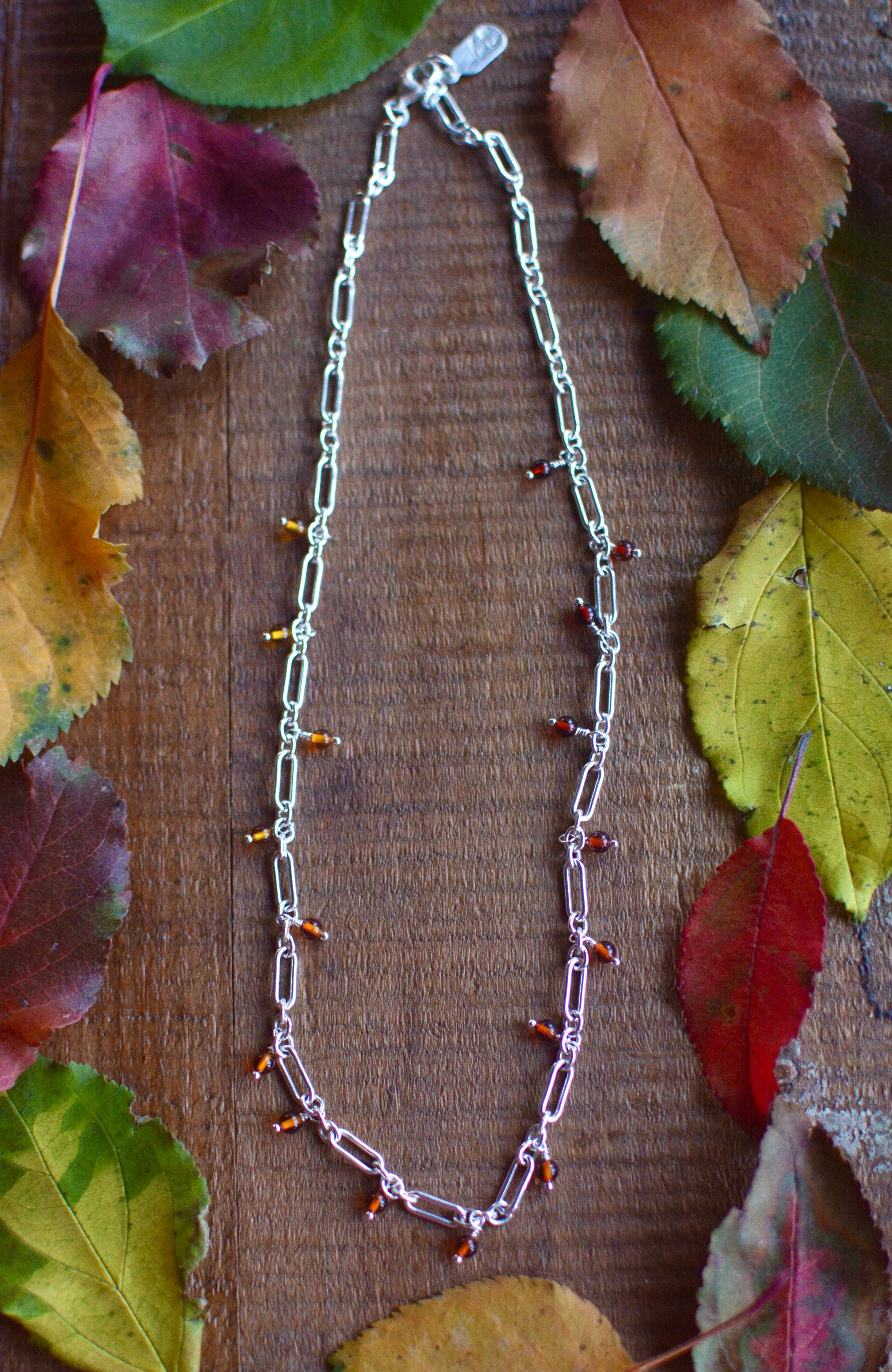 Ombré Baltic Amber Beaded Chain Necklace - No. 1
