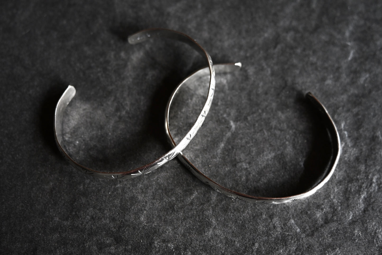 Sterling Silver Stamped Stacking Cuff Bracelet