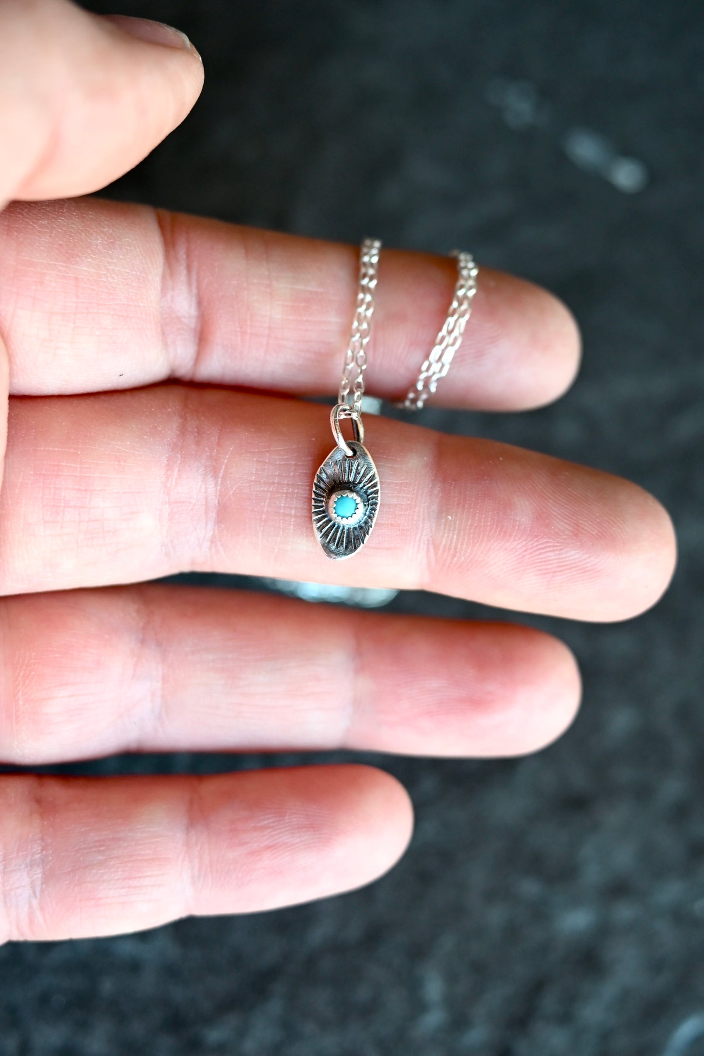 Campitos Turquoise Mini Pendant Necklace, 18"
