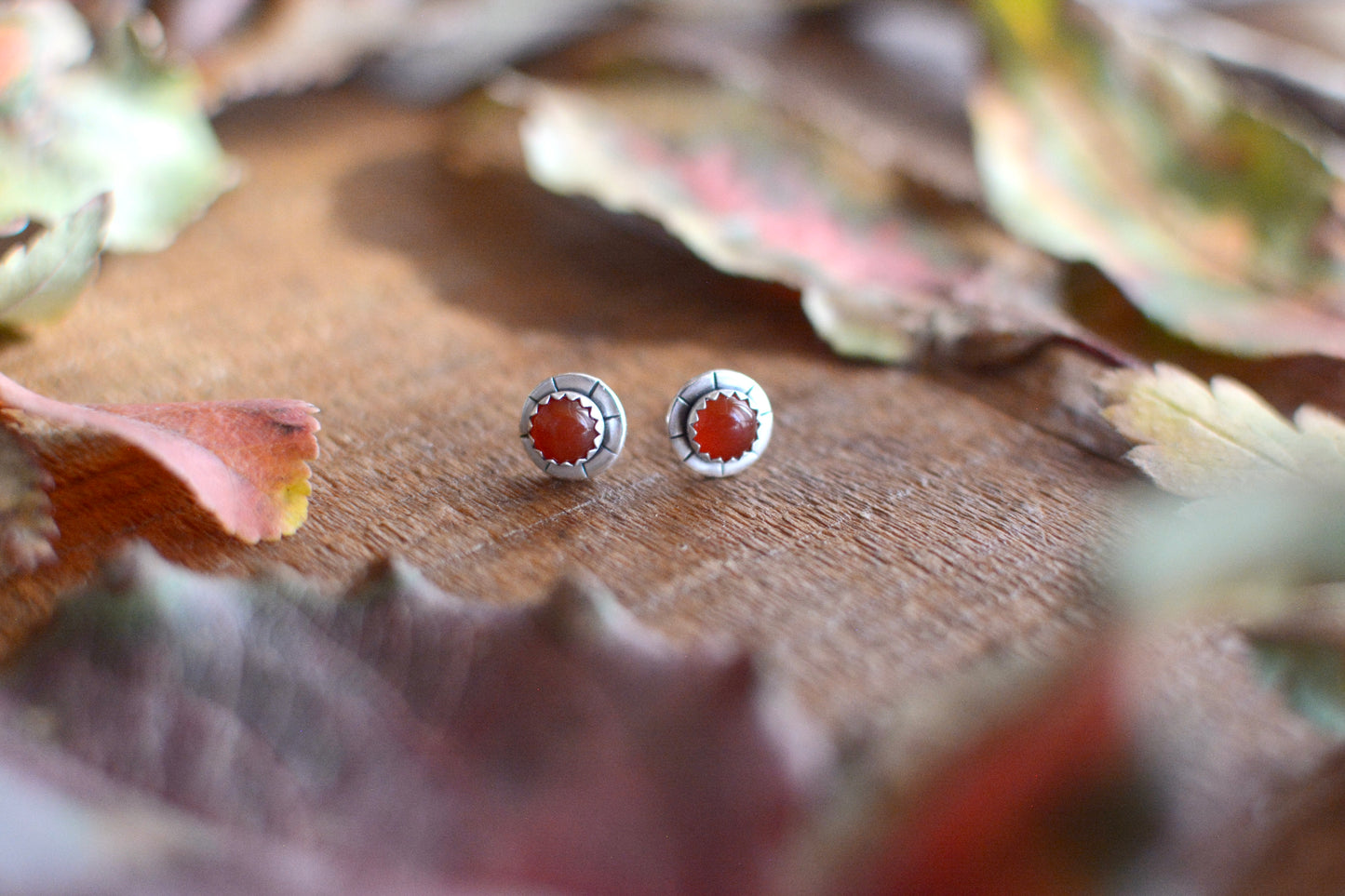 Carnelian Stud Earrings