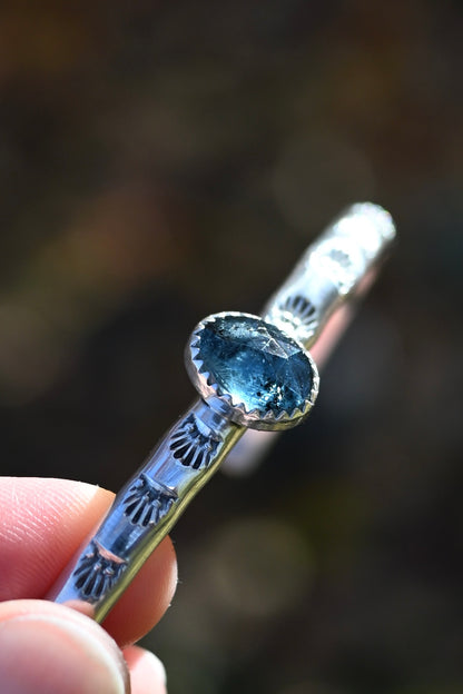 Kyanite Gemstone Stacking Cuff Bracelet