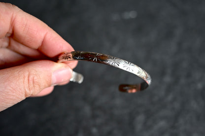 Sterling Silver Stamped Stacking Cuff Bracelet