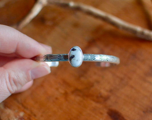 White Buffalo Turquoise Stacking Cuff Bracelet