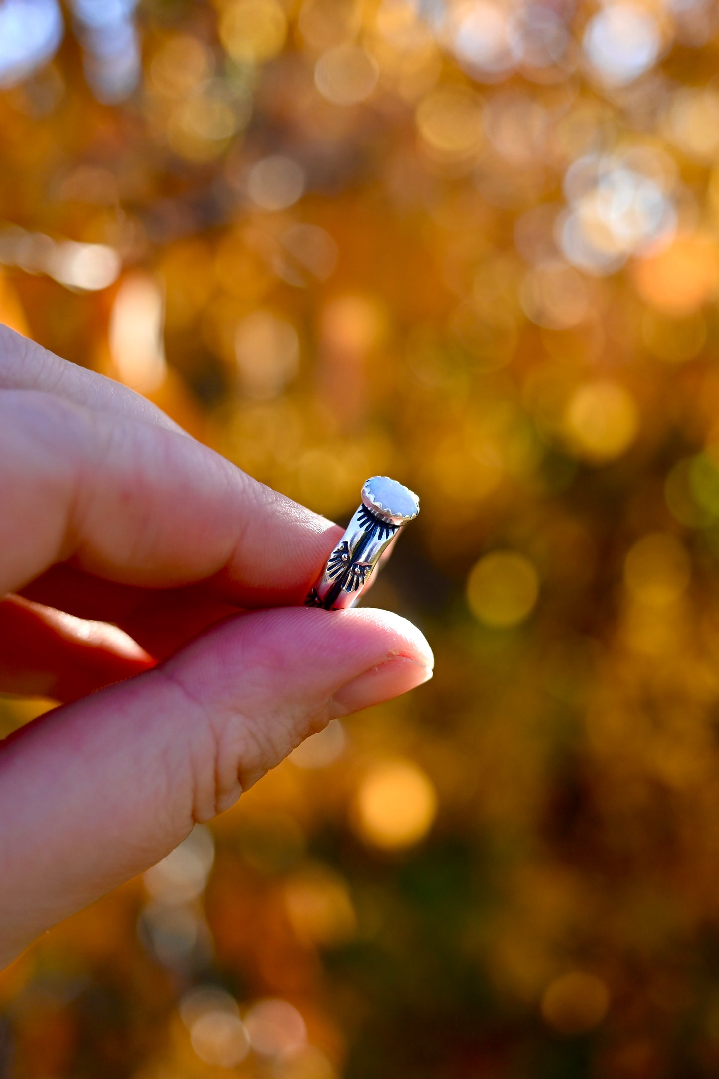 Australian Opal Gemstone Ring - Size 8.5