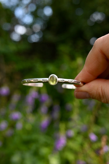 Peridot Gemstone Stacking Cuff Bracelet