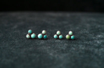 Carico Lake Turquoise Cluster Stud Earrings - No. 1