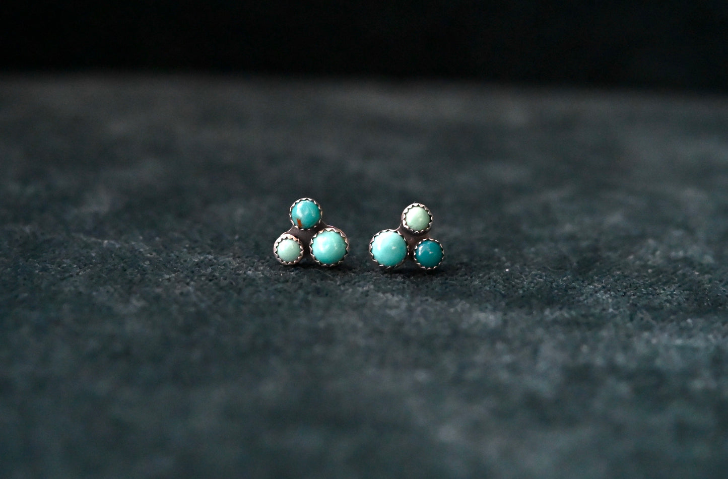 Carico Lake Turquoise Cluster Stud Earrings - No. 1