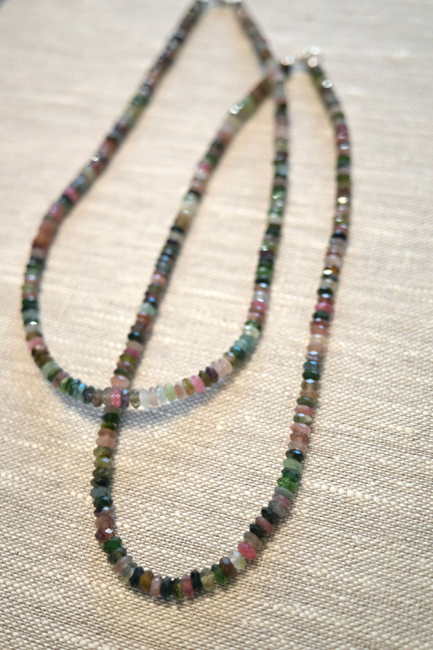 Tourmaline Gemstone Beaded Necklace - 16”