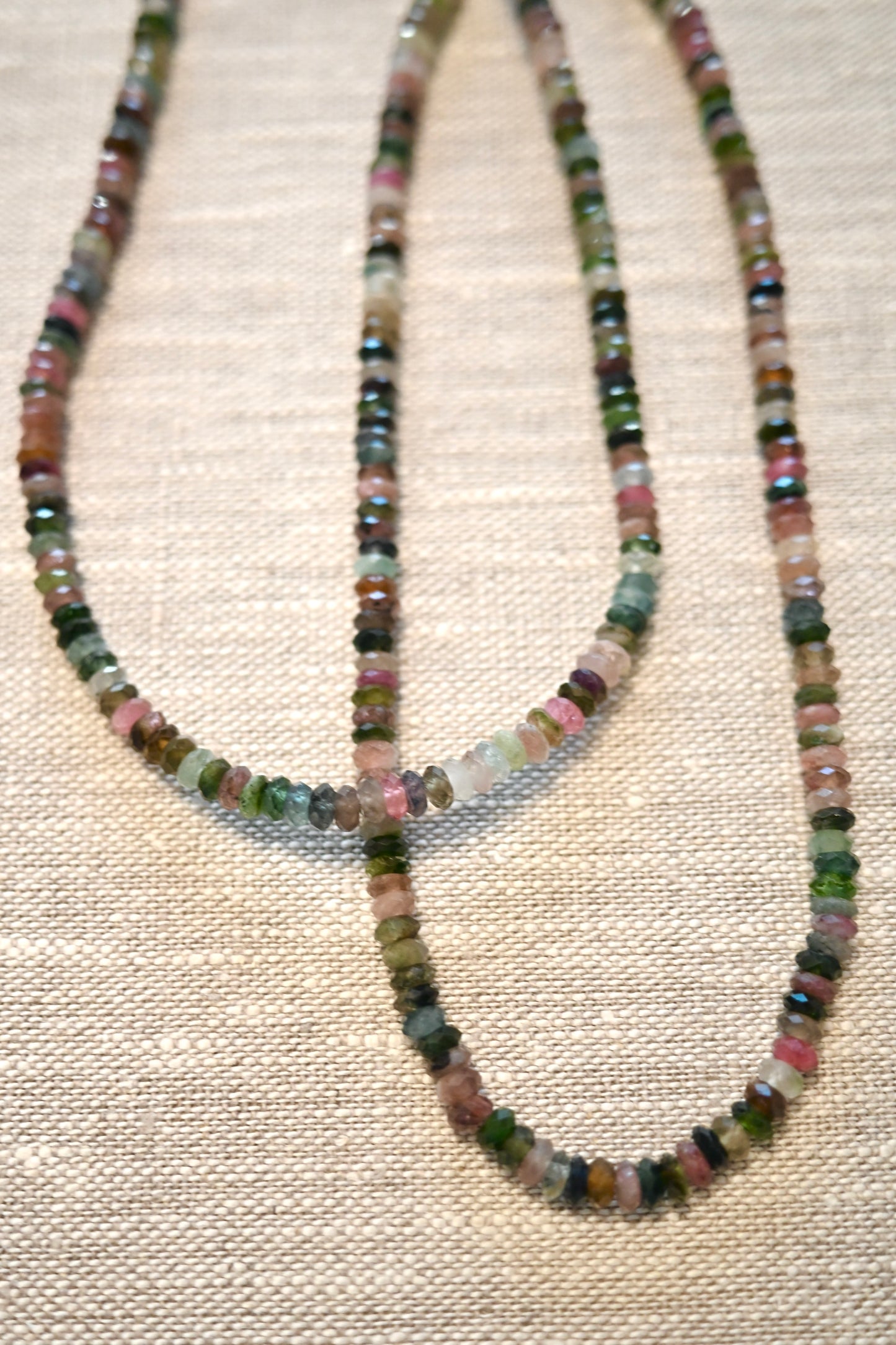 Tourmaline Gemstone Beaded Necklace - 16”