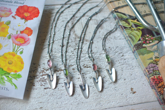 Garden Trowels + Tourmaline Necklace