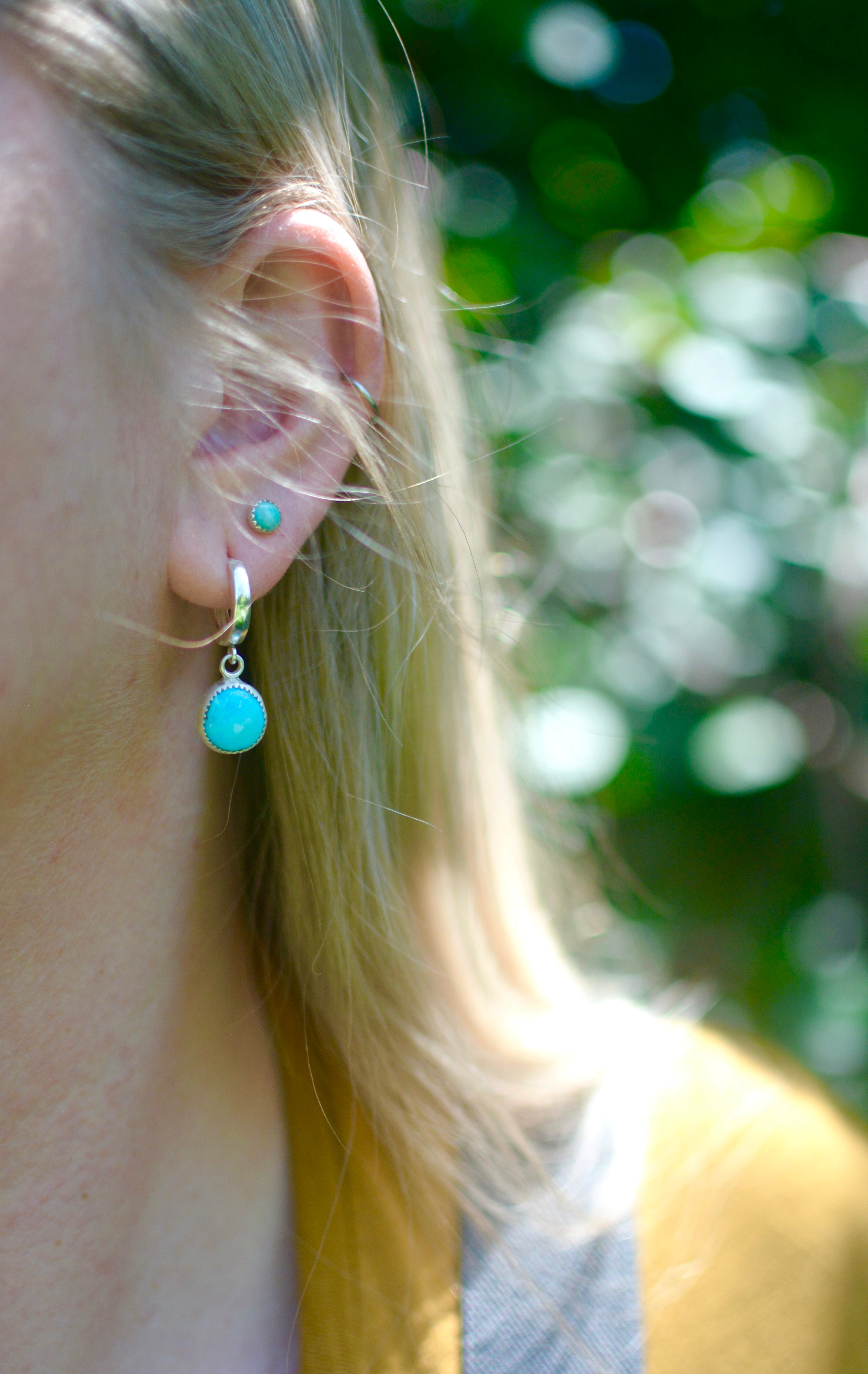Sonoran Turquoise Hoop Earring Huggies - No. 2