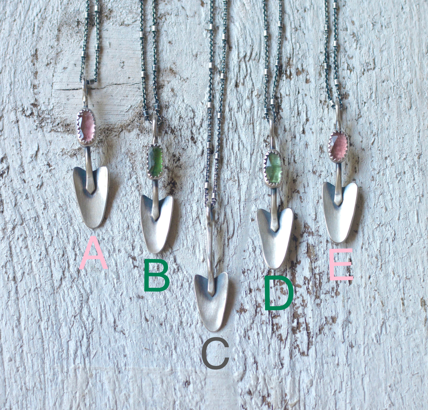 Garden Trowels + Tourmaline Necklace