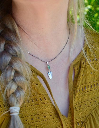 Garden Trowels + Tourmaline Necklace