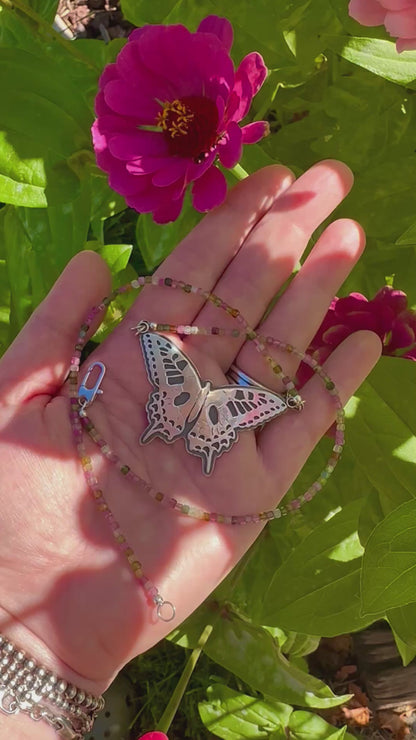 Swallowtail Butterfly + Tourmaline Necklace