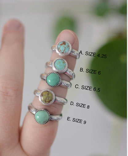 Turquoise Stamped Stacking Ring