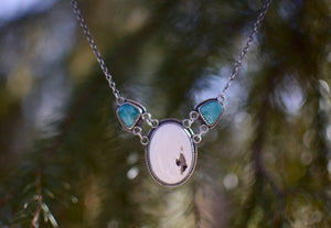 White Buffalo and Carico Lake Turquoise Necklace